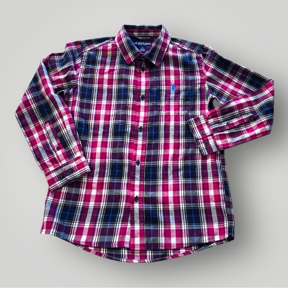 U.S. Polo Assn. Other - NWOT U.S. POLO ASSN. Blue/Red/White  Plaid Button Down Long Sleeve Shirt